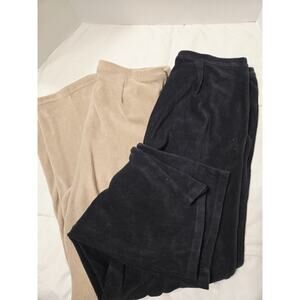 L.L. Bean Corduroy Pants Set 2 Black Brown M Relax Fit Casual Holiday Comfy out